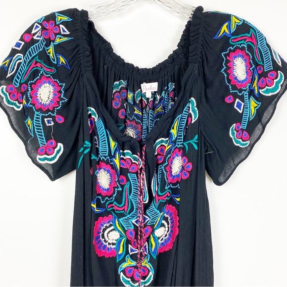 Parker Tammy Embroidered Off The Shoulder Dress Womens Size XS - Picture 4 of 11
